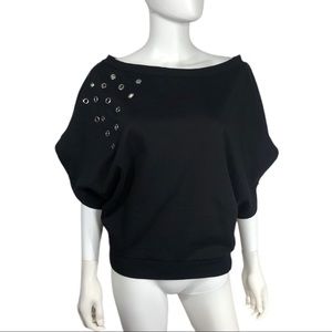 Miss Chievous Shoulders Out Open Dolman Sleeve Top